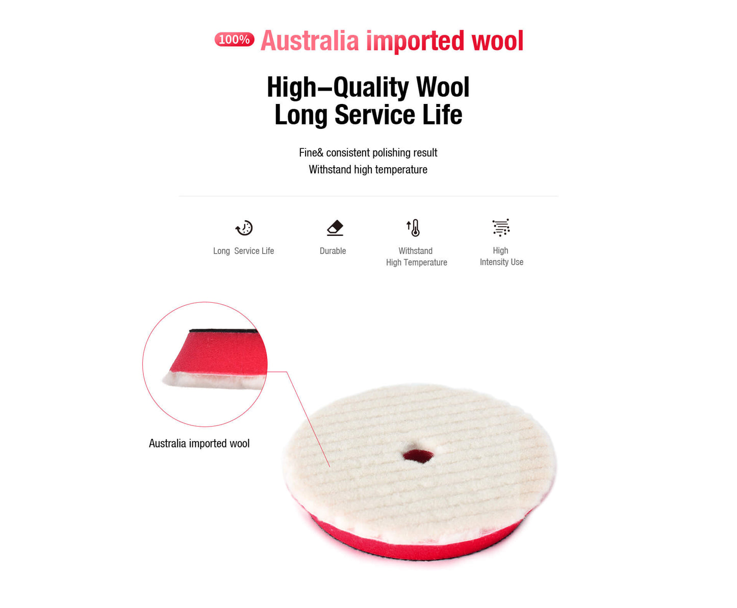 Shinemate Heavy Cut Wool Pad T140