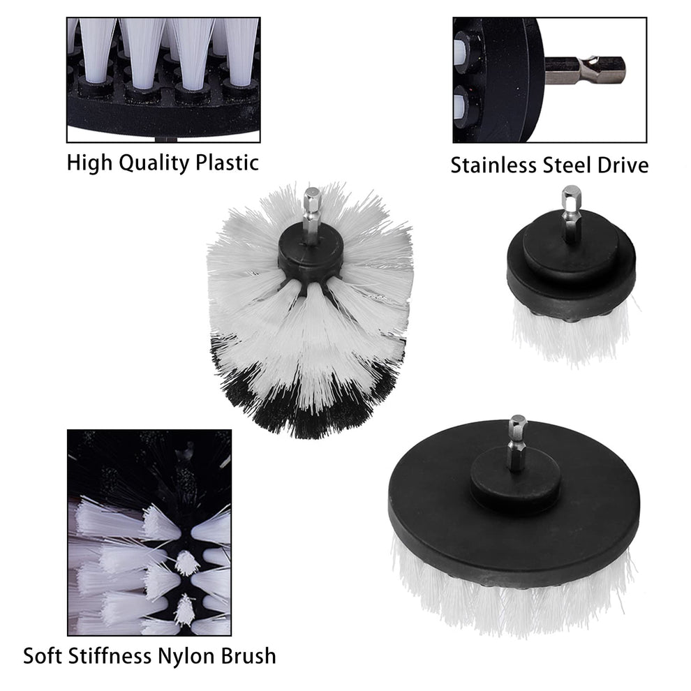 Drill Brush Set 3pc (White Soft)
